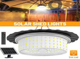 3000LM Black Solar Shed Light with 244 LEDs, Remote Control, 5 Modes, IP65 Waterproof V178-59188