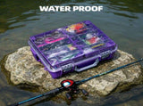 Upgraded Large Capacity Waterproof Floating Tackle Box with Rod Holder, Airtight Organizer with V1107-CS-OLGPFGG8