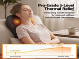 Livemor Back Massager with Heat and Traction, Neck and Shoulder Massage Pillow, Ergonomic Backrest BACK-MASSAGER-TRA-BK