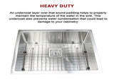 550x455mm Handmade 1.5mm Stainless Steel Undermount / Topmount Kitchen Sink with Square Waste V63-817893