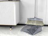 Broom Dustpan Set Cleaning Tool Dust Pan Long Handle Broom Brush Kit for Home Bedroom Gray V1294-YM0710-3117230293911