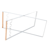 Trash Bag Holder Rubber Wood Handle Iron Flat Appearance Foldable Portable Garbage Bag V1294-YM0716-3117220182612