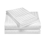 Royal Comfort 1200 Thread count Damask Stripe Cotton Blend sheet sets Queen White ABM-231655