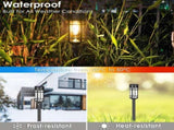 Solar Pathway Lights, 8 Pack LED Solar Lights Outdoor Waterproof, Glass Metal Garden Lighting for V1079-WARMLIGHT01