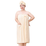 Bath Towel Wrap Women Plus Size - Adjustable Soft Microfiber Shower After Body Wraps with Hair V1189-WXFWAL-20260319-01645