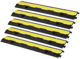 5 PCs Rubber Cable Protector, 2 Channel, 12000 lbs/axle Capacity Heavy Duty Hose Wire Cover V952-SKCDL52WH1111U72JV0