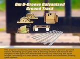 Sliding Gate Hardware Accessories Kit - 6m Track, Wheels, Stopper, Roller Guide V63-817983