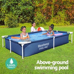 Bestway Swimming Pool 221x150x43cm Steel Frame Above Ground Pools 1200L BW-POOL-SQ-259-56545