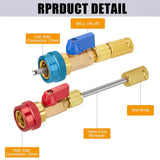 Professional Car AC Repair Kit, Schrader Valve Core Removal Tool with Quick Release for High and Low V1189-LC-QP-00213