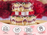 96Pcs Bow Cake Topper Not Easy to Fade Pearl Cupcake Decoration Bow Suitable for Birthday Party V1369-AZ3-W-12009