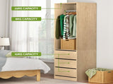 Artiss 2X Wardrobe Clothes Closet Storage Organiser Armoire Pine FURNI-L-N-WR-WDX2