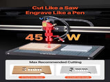 45W CO2 Laser Engraver, 300 x 200 mm, Desktop CO2 Laser Engraver Cutter Machine with Rotary Axis, V952-EYHTJGDKJTMS7FYAW001V3