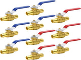 10pcs PEX Ball Valves, 3/4" PEX Brass Full Port Shut Off Ball Valve, Full Port Shut-off Ball Valve, V1258-DP02-WO-781
