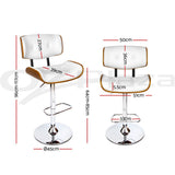 Artiss Bar Stools X3 Kitchen Counter Chair Gas Lift Swivel PU Cherry White BA-TW-8045-WHX3