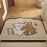 Paradise Partners Set of 2 Cartoon PVC Coil Entrance Mats - Non-Slip Dirt Trapping Door Mats V888-ELOSUNG28012