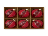Christabelle 6 Red Glass Christmas Baubles Onion Shape 10cm Xmas Tree Decorations Hanging Ornam 112_YAN353