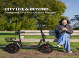 ALPHA Rover Electric Scooter with Seat, 500W 48V 25km/h 30km Range, 14-inch Tyres, Motorised V219-TRNESCAL8KRA