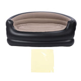 Inflatable Chair PVC and Velvet Water Proof Comfortable Portable Blow Up Couch for Outdoor Brown V1294-YM0901-3116240034912
