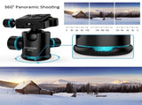 Tripod Ball Head 360 Degree Rotating Panoramic Ball Head for Tripod Monopod Slider DSLR Camera with V1366-AZ2-W-18419