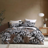 Logan and Mason 250TC Hinton Brown Cotton Sateen Quilt Cover Set Queen V442-LED-QUILTCS-HINTON-BROWN-QS