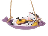 Cow Playing Guitar Garden Statue Vivid Cute Hanging Resin Cattle Sculpture Art Decoration for Lawn V1294-YM0521-3111230031913