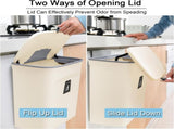 Hanging Kitchen Compost Bin with Lid for Cabinet Door or Wall, No-Drill Adhesive Mount, Odor-Proof & V1107-CS-GBSLJTM