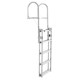 Retractable Dock Ladder, 5 Steps, Aluminum Alloy Pontoon Boat Swim Ladder, with Non-Slip Wide Steps, V952-MTZTSSSWPJ356MH3V001V0