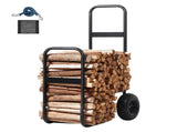 Firewood Log Cart, 113 kg Load Capacity, Outdoor and Indoor Wood Rack Storage Mover with Pneumatic V952-DCCH43XH27XWYTWGDV0