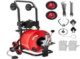 Drain Cleaner Machine 30m x 19mm, Auto Feed Sewer Snake Auger, Portable Drain Cleaning Machine with V952-GDSTJLSGTSZD6CZH9001V3
