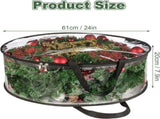 4 PCS Clear Wreath Storage Bag, 24x8 Inch Christmas Wreath Storage Container, Heavy Duty PVC Wreath V1366-AZ2-W-03419