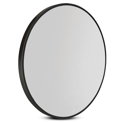 Embellir Wall Mirror Makeup 80cm Home Decor Framed Mirrors Bathroom Round Black MM-WALL-ROU-BK-80