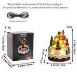 Christmas Snow House Resin Music Box Dual power supply via USB or batteries, compact 121216cm V1232-SDBYH-001