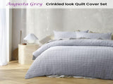 Accessorize Augusta Grey Ruched Quilt Cover Set Queen V442-HIN-QUILTCS-AUGUSTA-GREY-QS