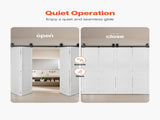 Bi-Folding Sliding Barn Door Hardware Track Kit, 76" Top Mount Track Kit, Slide Smoothly & Quietly, V952-ZDSMDGDGSM2DR3L63001V0
