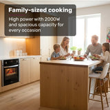 EuroChef 60cm Stainless Built-in 70L Grill 8 Function Fan Forced Electric Wall Oven V219-COKOVNEUCA78B