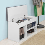 Padded Shoe Bench Lift Up Storage V178-65786