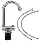 Foldable RV Faucet Universal for Car Caravan RV 360&deg Rotation Cold & Hot Water Mixer Water Tap,1/2 V1370-AZ4-07554