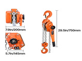 Manual Lever Chain Hoist, 6T 6000KG Capacity Heavy Duty Come Along, 3M Lift G80 Alloy Steel Chain V952-CGKSBHLHL6T1EG5BT001V0