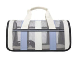Size L Blue And White Foldable Pet Carrier Bag - Lightweight, Breathable, and Spacious for All V888-ELOSUNG21997