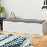 Artiss Storage Ottoman Blanket Box 140cm Fluted Grey FUR-S-OTM-RTA-03-PB-WH