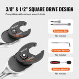 Crowfoot Wrench Set, 1/2" and 3/8" Drive 15-Piece Crows Foot Wrench Set with PP Storage Case, Metric V952-LBXBSTZ123815GPQWV0