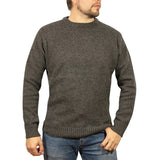 Mens 100% Shetland Ragg Wool Round Neck Knit Jumper Pullover Crew Sweater - Charcoal - 6XL V563-SW-CN-CHRCL29-6XL