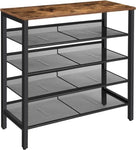 5-Tier Shoe Rack, Industrial Shoe Organizer Storage Bench V178-83157