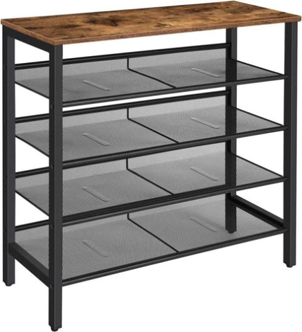 5-Tier Shoe Rack, Industrial Shoe Organizer Storage Bench V178-83157