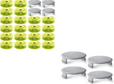24 PCS Weed Wacker String and 4 Pack AC14HCA Replacement Spool Cap Compatible with Ryobi One Plus V1258-DP02-C-873