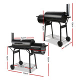 2 in1 BBQ Smoker Charcoal Grill Roaster Portable Offset Outdoor Camping Barbecue V610-BBQ-OFF-2IN1