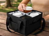 Insulated Drink Carrier Bag with Dividers Portable 4 Cup Beverage Tote with Adjustable Shoulder V1369-AZ3-W-09170
