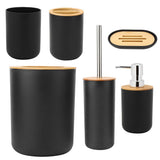 6Pcs/Set Household Bathroom Soap Box Toothbrush Holder Rinse Cup Lotion Bottle Accessories KitBlack V1294-YM0901-3117200049512