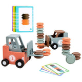 Engineer Forklift Game, 2-Player Stack & Matching Skill Game, Crazy Forklift Training V1369-AZ3-W-01234