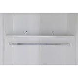 4 Door White Wardrobe Cabinet Hanging Rail, Shelves & Gold Handles V63-953121